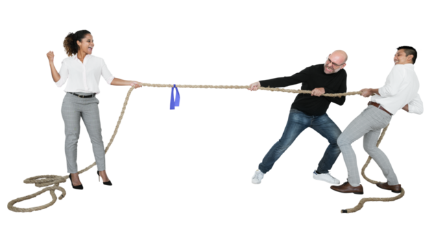 Png Business team in tug of war, transparent background - Powered by Adobe