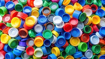 Recyclables multicolored plastic bottle caps for recycling