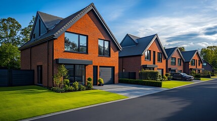 New house build in the UK example of modern homes built in Britain : Generative AI