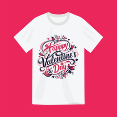 happy valentine's day t-shirt lettering design