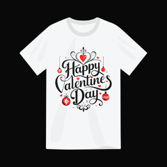 happy valentine's day t-shirt lettering design