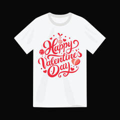 Fototapeta premium happy valentine's day t-shirt lettering design