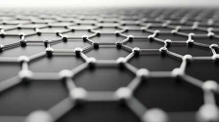 Close up of a graphene molecular structure.