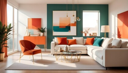 Photo interior modern design room 3d illustration
