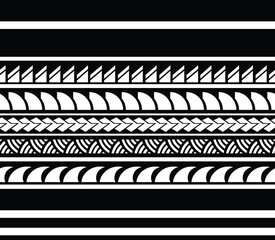 Polynesian tattoo tribal band design. Samoan tattoo tribal ornament border.
 Decorative seamless pattern.