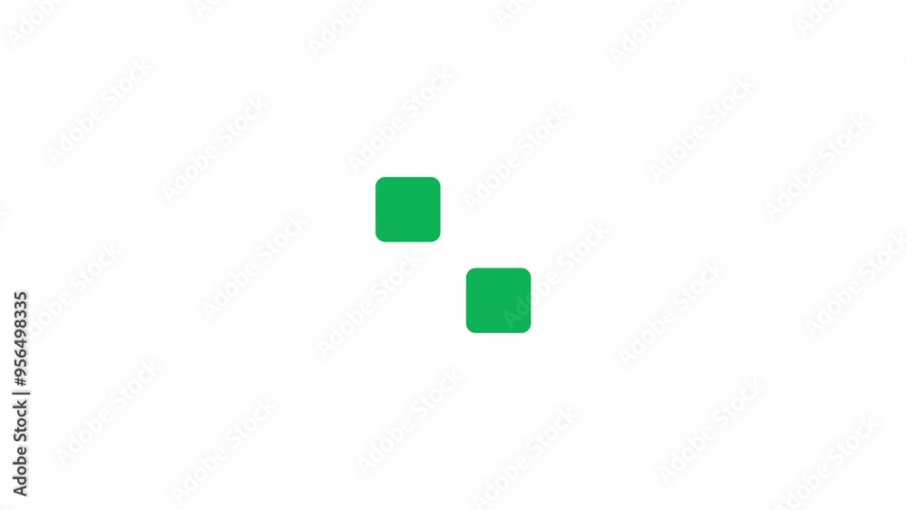 Fototapete rounded squares rotation loading animation. technology upgrading animated element 2d abstract 4k vid