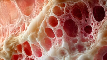 Adipose tissue human Soft palate human Bone human and Striated skeletal muscle human under the microscope in Lab : Generative AI