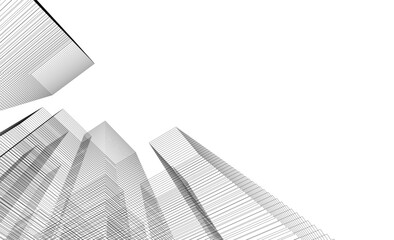 Fototapeta premium Abstract architectural drawing vector illustration
