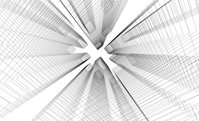 Abstract architectural drawing vector illustration