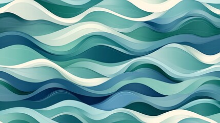 Abstract blue and green wave pattern.
