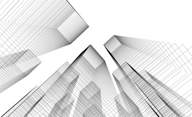 Fototapeta premium Abstract architectural drawing vector illustration