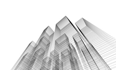 Abstract architectural drawing vector illustration
