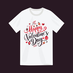happy valentine's day t-shirt lettering design