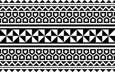 Polynesian tattoo tribal band design. Samoan tattoo tribal ornament border.
 Decorative seamless pattern.