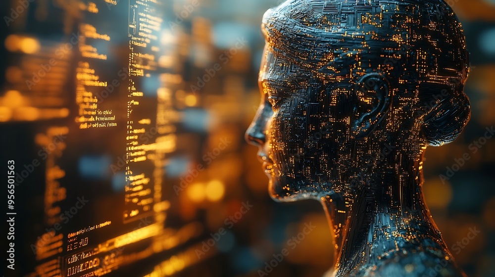 Leinwandbilder AI ethics or AI Law concept Developing AI codes of ethics Compliance regulation standard  business policy and responsibility for guarding against unintended bias in machine learning al : Generative AI
