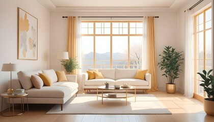 Fototapeta premium Photo interior modern design room 3d illustration