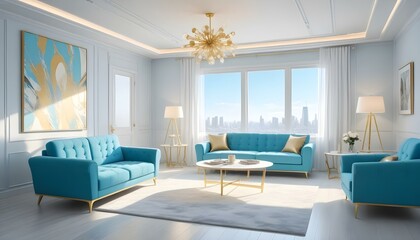 Fototapeta premium Photo interior modern design room 3d illustration