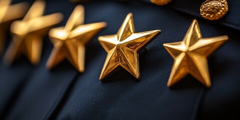 Gold stars on a navy blue background.