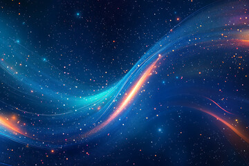 Obraz premium Dynamic abstract image of vibrant light trails and colorful particles converging towards a bright center, symbolizing speed and energy