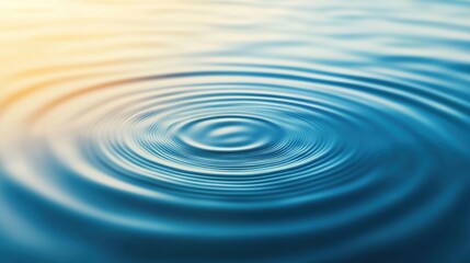 Water ripples forming and spreading on a still surface, with delicate waves and reflections, a tranquil and meditative mood