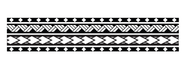 Polynesian tattoo tribal band design. Samoan tattoo tribal ornament border.
 Decorative seamless pattern.