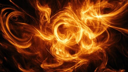 Abstract pattern of swirling flames creating a mesmerizing, dynamic visual effect on a dark background
