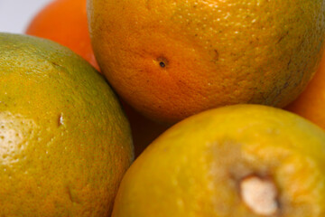 Set of oranges. Oranges with selective focus. Set of fruits. Groups of fruits.