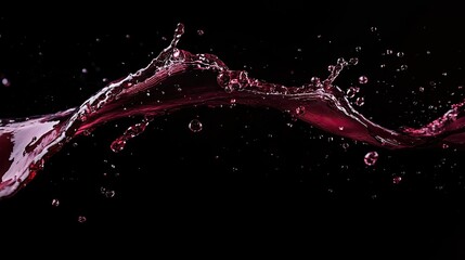 A splash of red liquid against a black background creates a dramatic and abstract image.