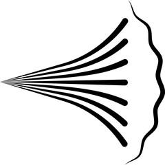 Spray icon of aerosol or airbrush for water gas nozzle steam, perfume deodorant, graffiti paint. Sign shower drops, disinfection, cleaning.