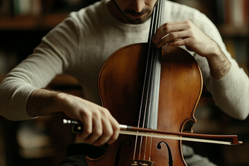 Fototapeta premium POV shot of a musician playing an instrument