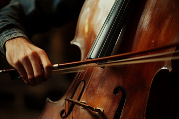 POV shot of a musician playing an instrument