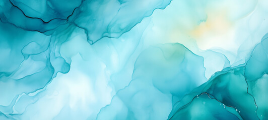 Obraz premium Teal Watercolor Abstract Background