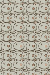 seamless pattern with zombie head