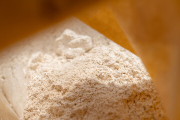 Texture of white powder, flour, clay or drug in packaging