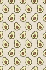 seamless pattern background with coffee Avocado