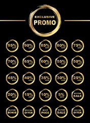 Set di risorse vettoriali per sconti, offerte speciali e promozioni sui prodotti in vendita online