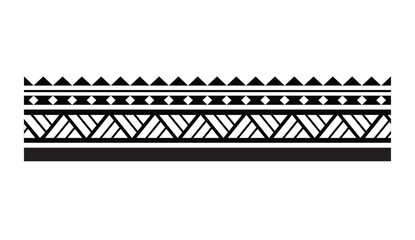 Polynesian tattoo tribal band design. Samoan tattoo tribal ornament border.
 Decorative seamless pattern.