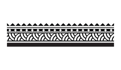 Polynesian tattoo tribal band design. Samoan tattoo tribal ornament border.
 Decorative seamless pattern.