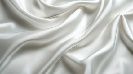 Obraz premium Soft white satin fabric draped elegantly on a table