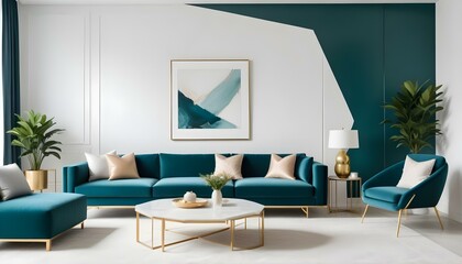 Photo interior modern design room 3d illustration