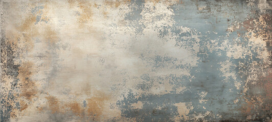 Vintage Weathered Grunge Texture with Faded Blue and Brown Tones, Ideal for Rustic and Industrial Design Background