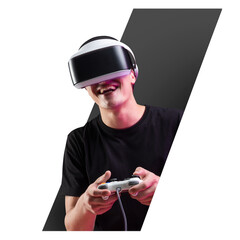 VR game png badge sticker, transparent background © Rawpixel.com