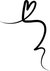 Heart continuous line drawing. Decorative design