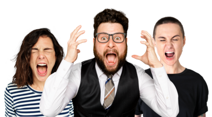 People going crazy png sticker, transparent background