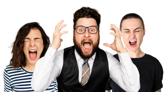 People going crazy png sticker, transparent background