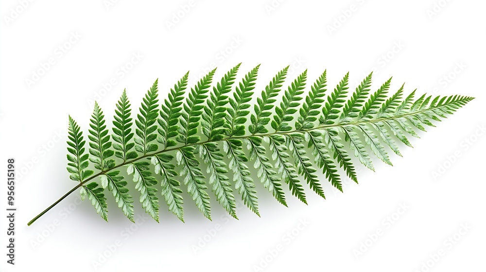 Poster fern leaf sear fern isolated on white background with clipping path : generative ai