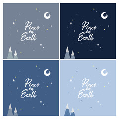 Series of Christmas gretting card in hand drawn illustration sytle for x-mas holiday celebration print poster social media updates and more