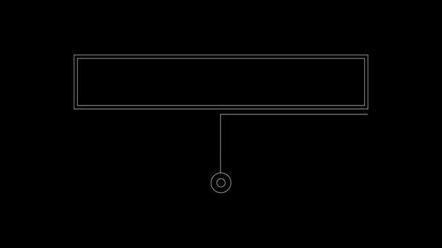 HUD frame element animation 4k. White on a black background