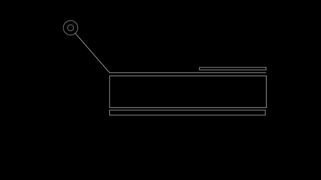 HUD frame element animation 4k. White on a black background