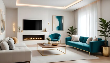 Photo interior modern design room 3d illustration